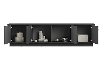 TV stolek VESPER 4D 187 cm černý – zlaté úchytky, sokl | furnipol.cz