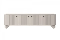 TV stolek Vesper 4D 187 cm - kašmírový / černé úchytky / kulaté kašmírové nožky
