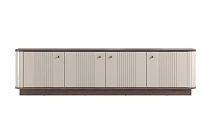 TV stolek VESPER 4D 187 cm kašmír / ořech – černé úchytky, sokl | furnipol.cz