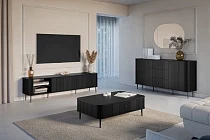 TV stolek VESPER 3D 187 cm černý – černé nohy | furnipol.cz