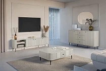 TV stolek Vesper 3D 187 cm - kašmírový / černé nožky