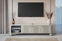 TV stolek VESPER 187 cm kašmír – černé úchytky, kulové nohy | furnipol.cz