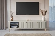 TV stolek Vesper 3D 187 cm - kašmírový zlaté nožky