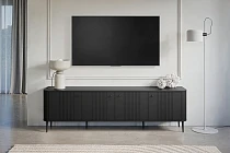 TV stolek VESPER 4D 187 cm černý – černé nohy | furnipol.cz