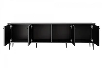 TV stolek VESPER 4D 187 cm černý – černé nohy | furnipol.cz