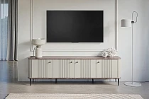 TV stolek VESPER 4D 187 cm kašmír / ořech – černé nožky | furnipol.cz