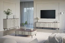 TV stolek VESPER 4D 187 cm kašmír / ořech – černé nožky | furnipol.cz