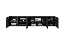 Závěsný TV stolek ASHA 200 cm černý mat | furnipol.cz