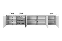 Závěsný TV stolek ASHA 200 cm černý mat | furnipol.cz