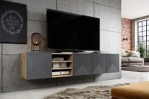 Závěsný TV stolek ASHA 200 cm dub artisan / rivier stone | furnipol.cz