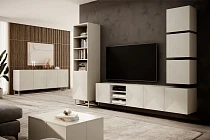 Závěsný TV stolek ASHA 200 cm kašmír s výklenky | furnipol.cz