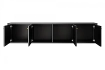 Závěsný TV stolek Vesper 4D 187 cm - černý / zlaté úchytky