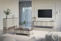 Závěsný TV stolek VESPER 4D 187 cm kašmír – | furnipol.cz
