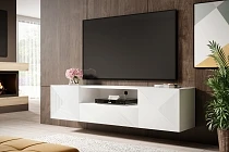 Závěsný TV stolek ASHA 167 cm bílý mat | furnipol.cz