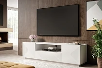 TV stolek ASHA 167 cm bílý mat se zásuvkou | furnipol.cz