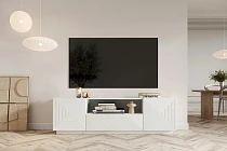 TV stolek ASHA 167 cm bílý mat se zásuvkou | furnipol.cz