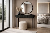 Toaletní stolek NICOLE s černým zrcadlem 60 cm černý mat | furnipol.cz