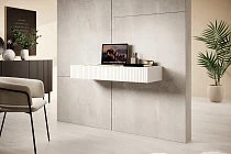 Závěsný psací stůl NICOLE 100 cm bílý mat | furnipol.cz