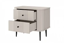 Set 2 nočních stolků VESPER 56 cm kašmír – černé nohy | furnipol.cz