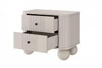 Set 2 nočních stolků VESPER 56 cm kašmír – černé úchytky, kulové nohy | furnipol.cz