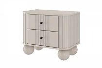 Set 2 nočních stolků VESPER 56 cm kašmír – černé úchytky, kulové nohy | furnipol.cz