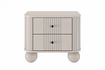 Set 2 nočních stolků VESPER 56 cm kašmír – černé úchytky, kulové nohy | furnipol.cz