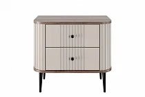 Set nočních stolků Vesper 56 cm - kašmírová / ořech / černé nohy