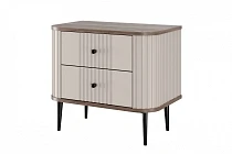 Set nočních stolků Vesper 56 cm - kašmírová / ořech / černé nohy