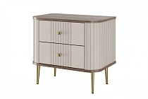 Set 2 nočních stolků VESPER 56 cm kašmír / ořech – zlaté nohy | furnipol.cz
