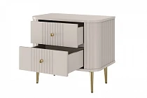 Set 2 nočních stolků VESPER 56 cm kašmír – zlaté nohy | furnipol.cz
