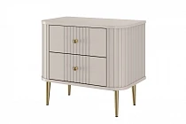 Set 2 nočních stolků VESPER 56 cm kašmír – zlaté nohy | furnipol.cz