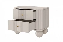 Set 2 nočních stolků VESPER 56 cm kašmír – zlaté úchytky, kulové nohy | furnipol.cz