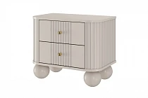 Set 2 nočních stolků VESPER 56 cm kašmír – zlaté úchytky, kulové nohy | furnipol.cz