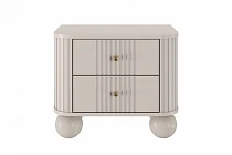 Set 2 nočních stolků VESPER 56 cm kašmír – zlaté úchytky, kulové nohy | furnipol.cz