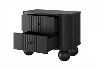Set 2 nočních stolků VESPER 56 cm černý – černé úchytky | furnipol.cz