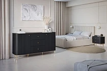 Set 2 nočních stolků VESPER 56 cm černý – zlaté nohy | furnipol.cz