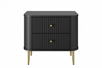 Set 2 nočních stolků VESPER 56 cm černý – zlaté nohy | furnipol.cz