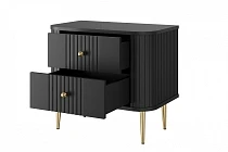 Set 2 nočních stolků VESPER 56 cm černý – zlaté nohy | furnipol.cz