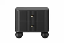  Set 2 nočních stolků VESPER 56 cm černý – zlaté úchytky | furnipol.cz
