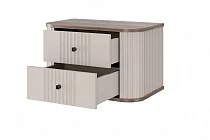 bogart Set závěsných nočních stolků VESPER 56 cm kašmír / ořech – černé úchytky | furnipol.cz