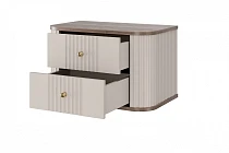 Set závěsných nočních stolků VESPER 56 cm kašmír / ořech – zlaté úchytky | furnipol.cz