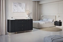 Set závěsných nočních stolků VESPER 56 cm černý – zlaté úchytky | furnipol.cz