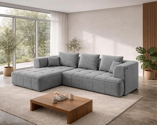 Rohová sedací soustava ALBIO S s elektrickým výsuvem