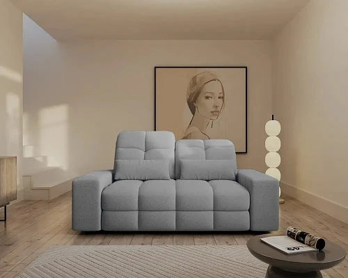 Dvoumístná pohovka s polohovatelnými záhlavníky MAGNELIO PRESTIGE II šeda 