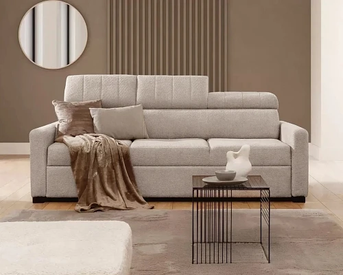 Pohovka TAREMO nastavitelnými záhlavníky růžově béžová