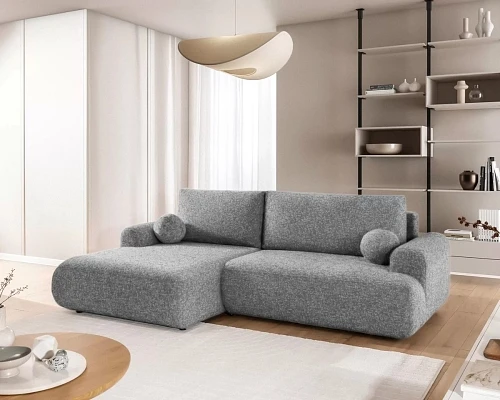 Rohová sedací souprava LOTULIS MINI světle šedý levá strána 