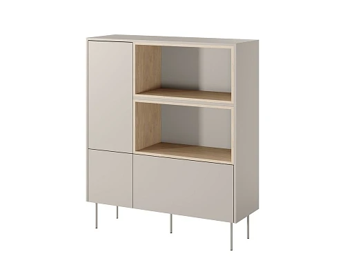 Komoda s zásuvkou a nikami DESIN 120 2D1SZ kašmír / šedá