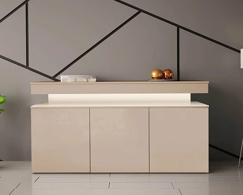 Komda s LED osvětlením GLOSSA 08 béžový 