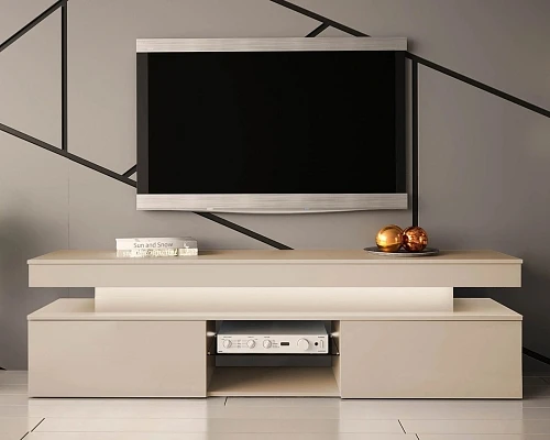 TV stolek GLOSSA 07 s LED osvětlením béžový 