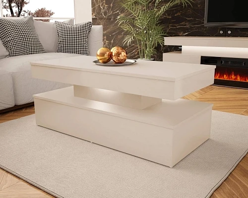 Konferenční stolek s LED osvětlením GLOSSA 06 béžový 